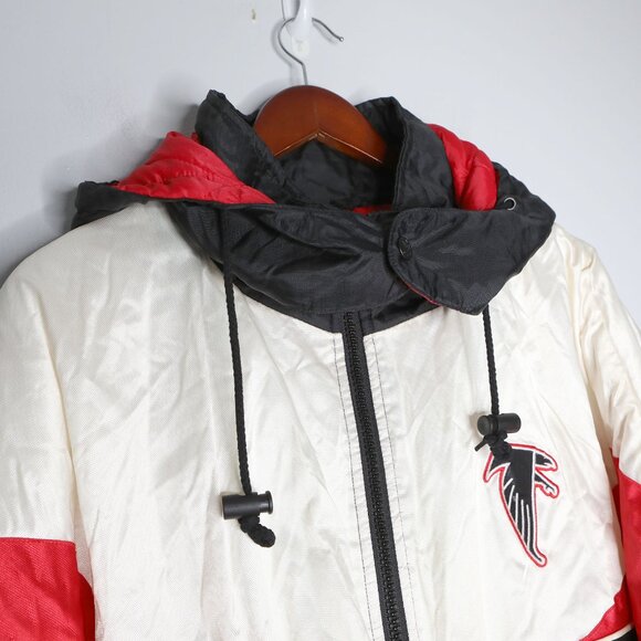 VINTAGE Pro Player NFL Atlanta Falcons Puffer Jacket Starter Parka Bomber Coat - Picture 8 of 16